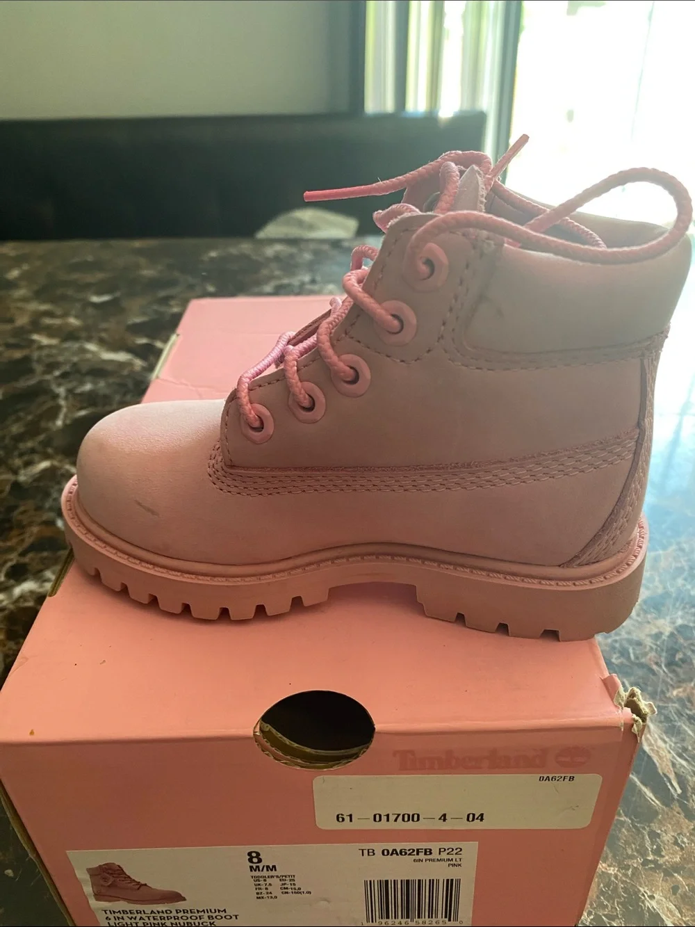 Timberland Kids Pink Lace-Up Rugged Sole Boots